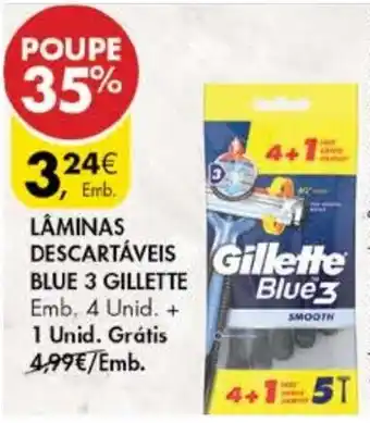 Pingo Doce Lâminas Descartáveis Blue 3 Gillette promoção
