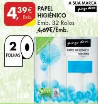 Pingo Doce Papel Higiénico 32 Rolos promoção