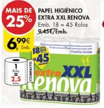 Papel Higiénico Extra XXL Renova 18=45 Rolos