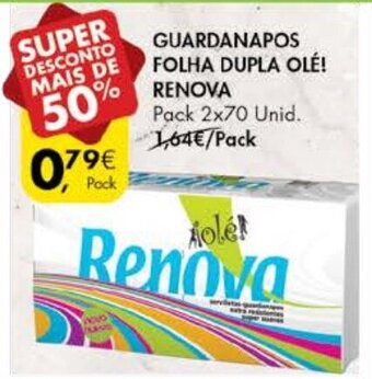 Guardanapos Folha Dupla Olé! Renova Pack 2x70 Unid
