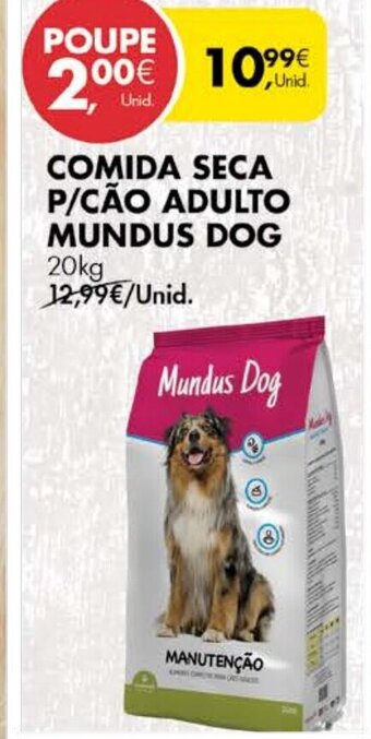 Pingo Doce Comida Seca P/Cão Adulto Mundus Dog 20kg promoção