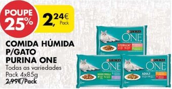Pingo Doce Comida Húmida P/Gato Purina One 4x85g promoção