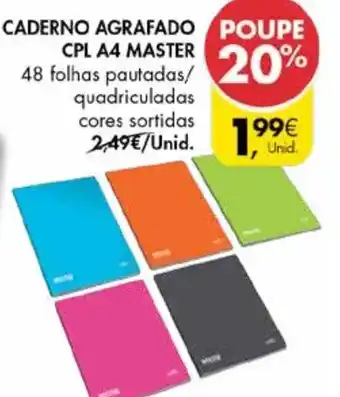 Pingo Doce Caderno CPL A4 Master 48 Folhas Pautadas promoção