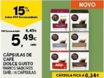 Continente CÁPSULAS DE CAFE DOLCE GUSTO VÁRIOS SABORES EMB:16 CÁPSULAS promoção