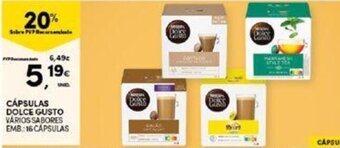 Continente CÁPSULAS DOLCE GUSTO VARIOS SABORES EMB:16 CAPSULAS promoção