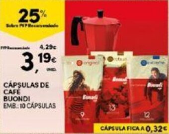 Continente CÁPSULAS DE CAFE BUONDI EMB 10 CÁPSULAS promoção