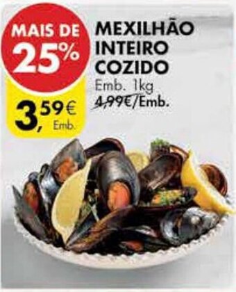 Pingo Doce MEXILHÃO INTEIRO COZIDO Emb. 1kg promoção