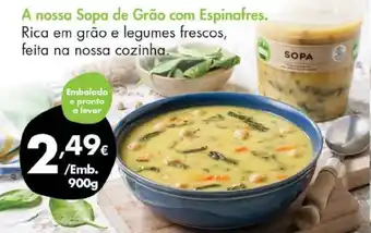 Pingo Doce A nossa Sopa de Grão com Espinafres promoção