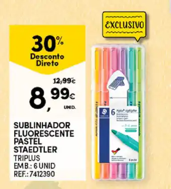 Continente Sublinhador Fluorescent Pastel Staedtler 6 Unid promoção