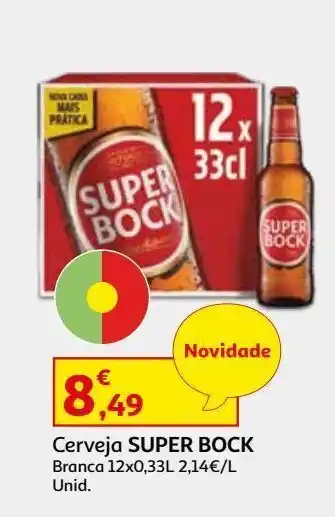 Auchan Cerveja super bock 12x0.33lt promoção