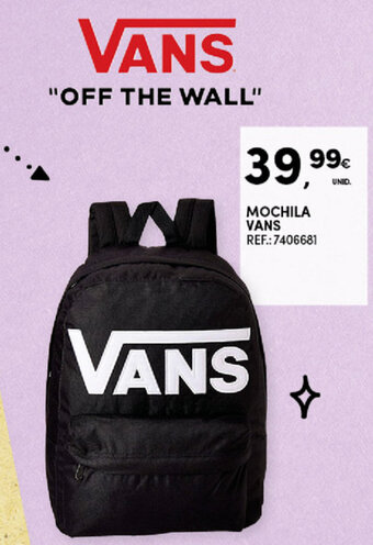 Continente Mochila Vans promoção