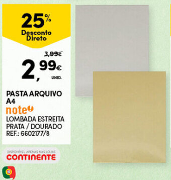 Continente Pasta Arquivo A4 note promoção
