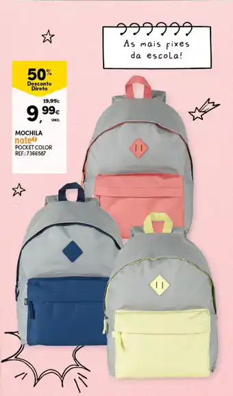 Continente Mochila note Pocket Color promoção
