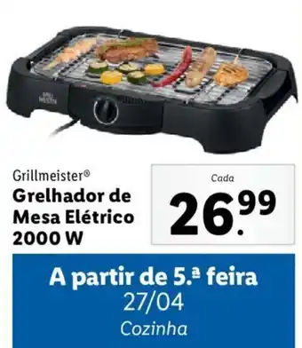 Lidl Grillmeister® Grelhador de Mesa Elétrico 2000 W promoção