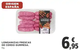 LONGANIZAS FRESCAS DE CERDO GURMESA. Kg.