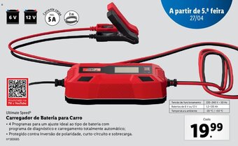 Lidl Ultimate SpeedⓇ Carregador de Bateria para Carro promoção