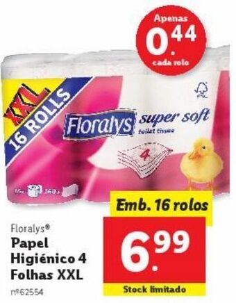 Lidl Papel higiênico floralys promoção