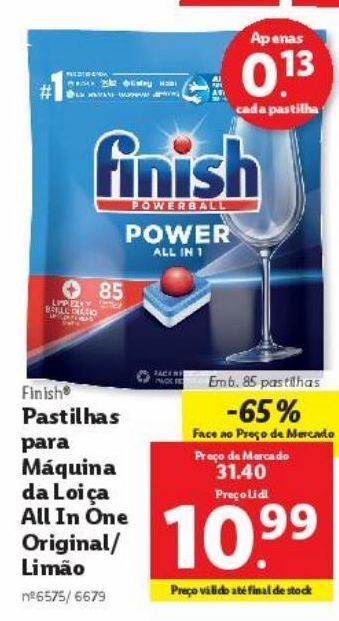 Lidl Detergente lavalouça finish promoção