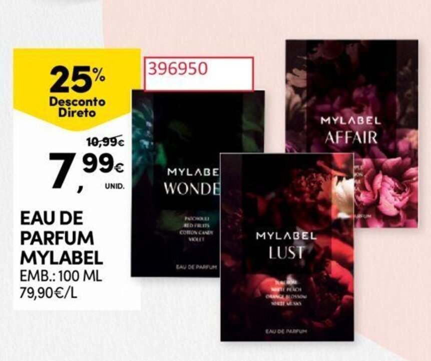 Promoção EAU DE PARFUM MYLABEL EMB. 100 ML em Continente