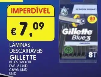 Meu Super LÁMINAS DESCARTÁVEIS GILLETTE BLUES SMOOTH EMB: 8 UNID 0,89€/ UNID UNID promoção