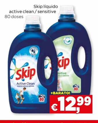 Bolama Skip líquido active clean/sensitive 80 doses promoção
