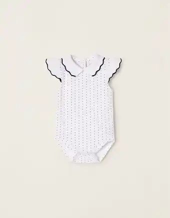 Zippy Body de algodão às bolinhas para recém-nascida, branco/azul escuro promoção