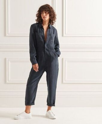 Superdry Cupro long sleeved shirt jumpsuit promoção