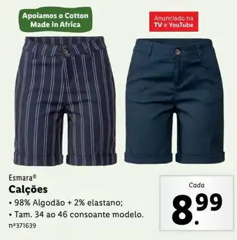 Lidl Calções esmara promoção