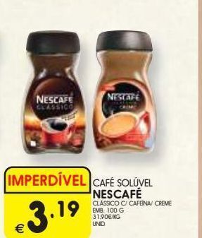 Café solúvel nescafé