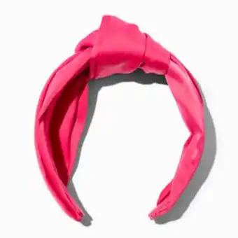 Claire's Hot pink silky knotted headband promoção