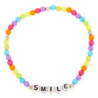 Claire's Rainbow smile beaded stretch bracelet promoção
