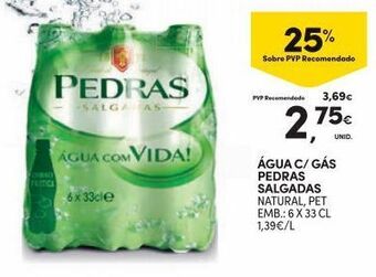 Continente Bom dia Água com gás pedras salgadas promoção