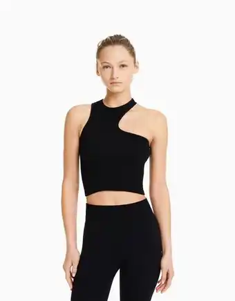 Bershka Top sem costuras assimétrico promoção