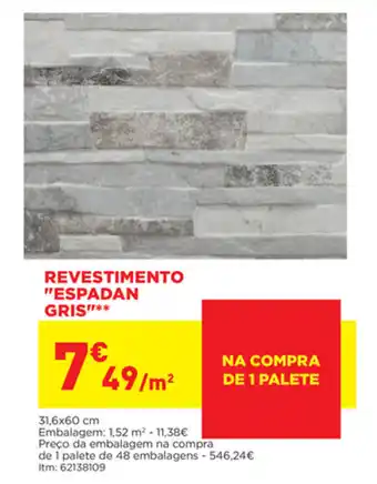 Bricomarché Revestimento "Espadan Gris" promoção