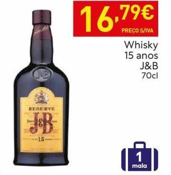 Recheio Whisky escocês j&b promoção