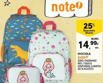 Continente Mochila note Dino/Mermaid promoção