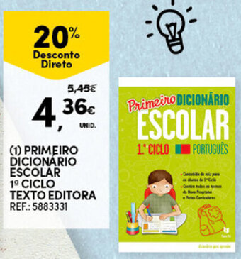 Primeiro Dicionario Escolar 1° Ciclo Texto Editora