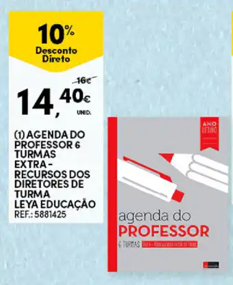 Continente Agenda Do Professor 6 Turmas Extra-Recursos Dos Diretores de Turma Leya Educação promoção