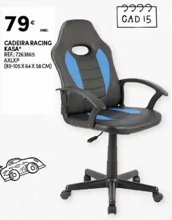 Cadeira Racing Kasa 93-105x64x58cm