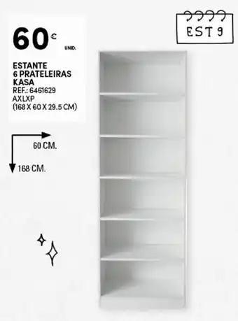 Continente Estante 6 Prateleiras Kasa 168x60x29.5cm promoção