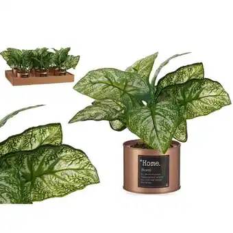 Hôma Planta artificial verde com vaso de metal promoção