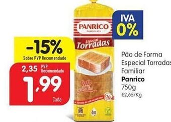 Minipreço Pão de forma panrico promoção