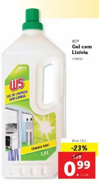 Lidl Detergente gel w5 promoção