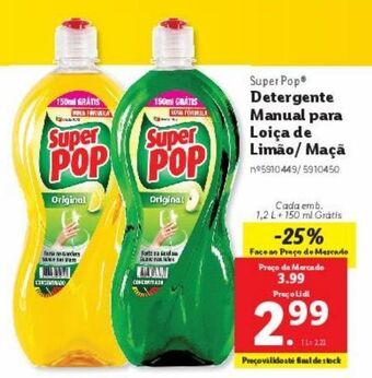Lidl Detergente lavalouça super pop promoção