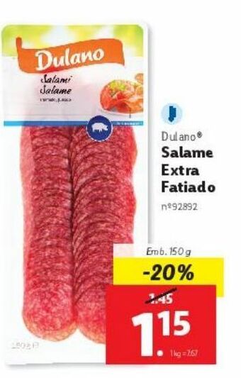 Lidl Salame dulano promoção