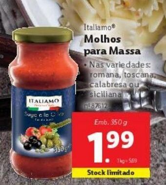 Lidl Molhos italiamo promoção