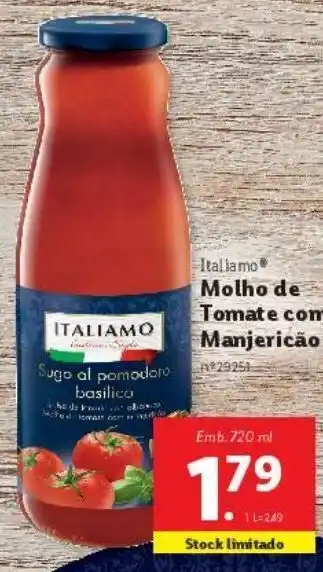 Lidl Molho de tomate italiamo promoção