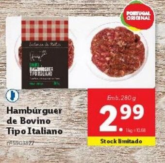 Lidl Hambúrguer bovino promoção