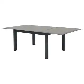 Mesa allure extensível graphite em alumínio efeito madeira