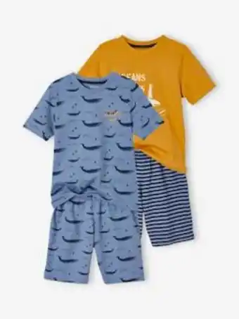 Vertbaudet Lote de 2 pijamas baleia, para menino - amarelo medio liso... promoção